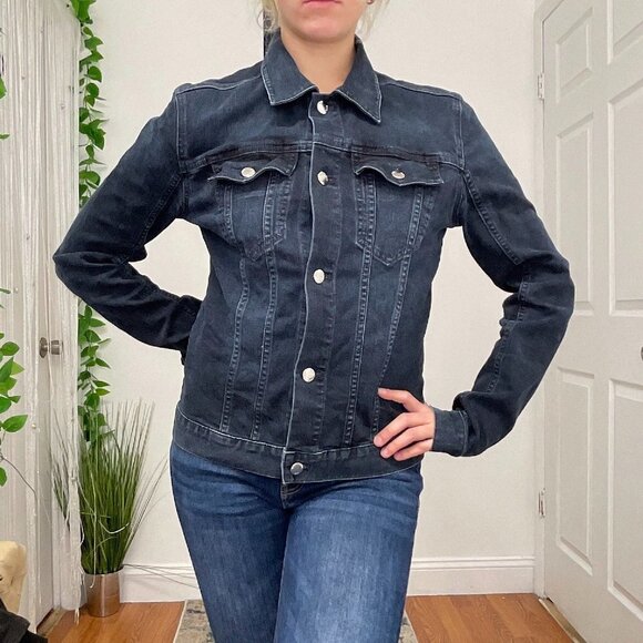 BLK DNM Button-Up Denim Jeans Jacket Long Sleeve Size S Blue - Picture 1 of 6